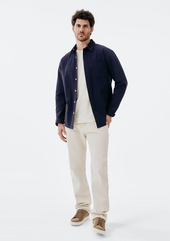 Foto do produto: Camisa Masculina Regular em Sarja - Azul