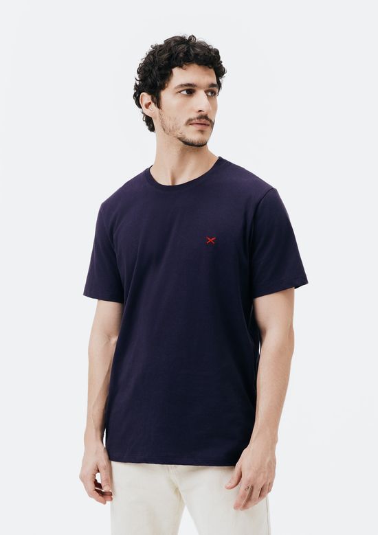 Foto do produto: Camiseta Básica Masculina World Com Bordado - Azul