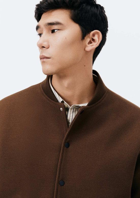 Foto do produto: Jaqueta Masculina Bomber Em Lã Batida - Marrom