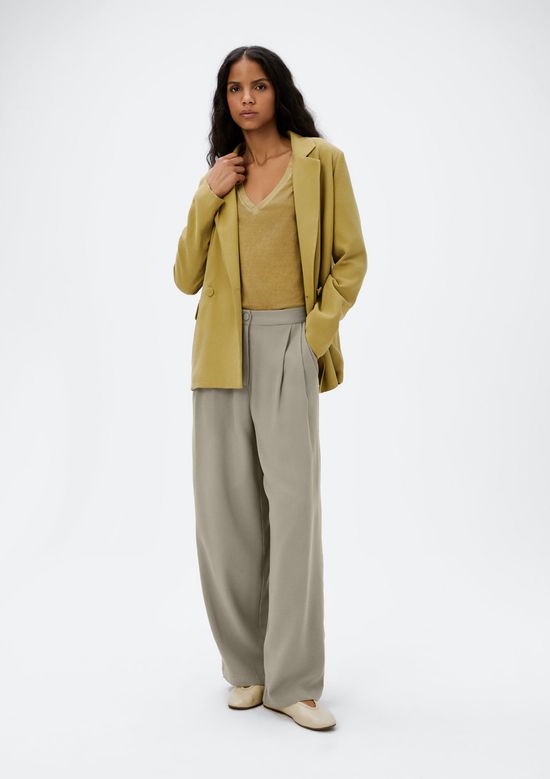 Foto do produto: Calça Feminina Cintura Alta Em Alfaiataria - Cinza