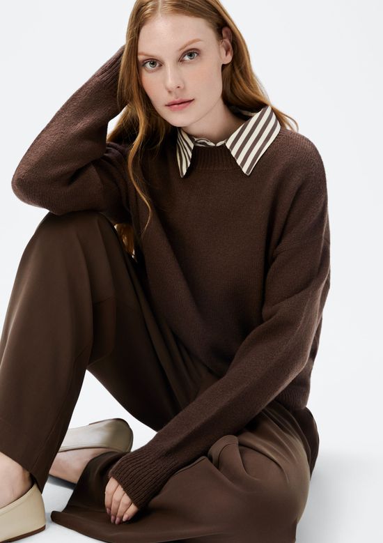 Foto do produto: Blusão Básico Feminino Em Tricô - Marrom