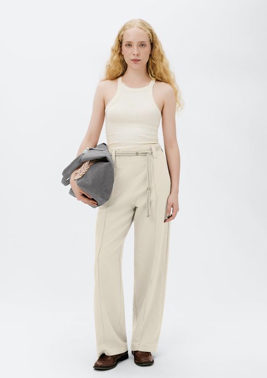 Foto do produto: Calça Feminina Cintura Média Com Elástico - Creme