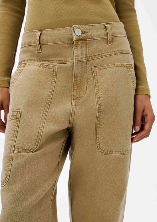 Foto do produto: Calça Feminina Reta Cintura Média Em Sarja - Caqui