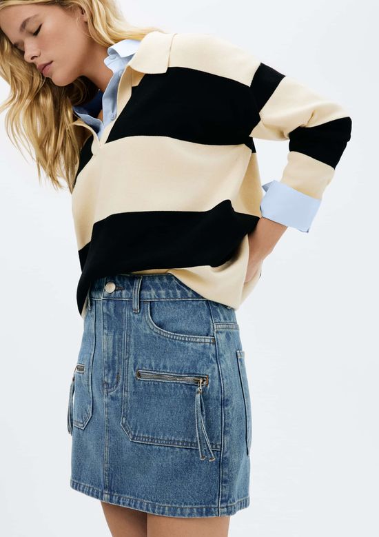 Foto do produto: Saia Curta Jeans Cintura Média - Azul