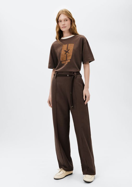 Foto do produto: Calça Feminina Cintura Média Com Elástico - Marrom