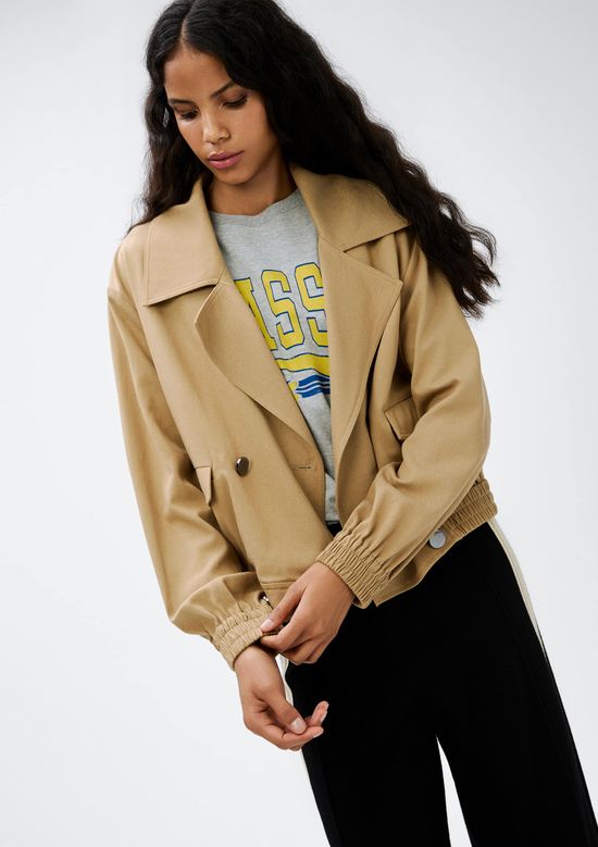 Foto do produto: Jaqueta Feminina Box Em Gabardine - Caqui