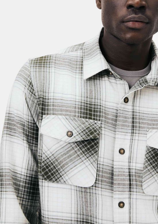 Foto do produto: Camisa Masculina Comfort Xadrez Flanelada - Off white