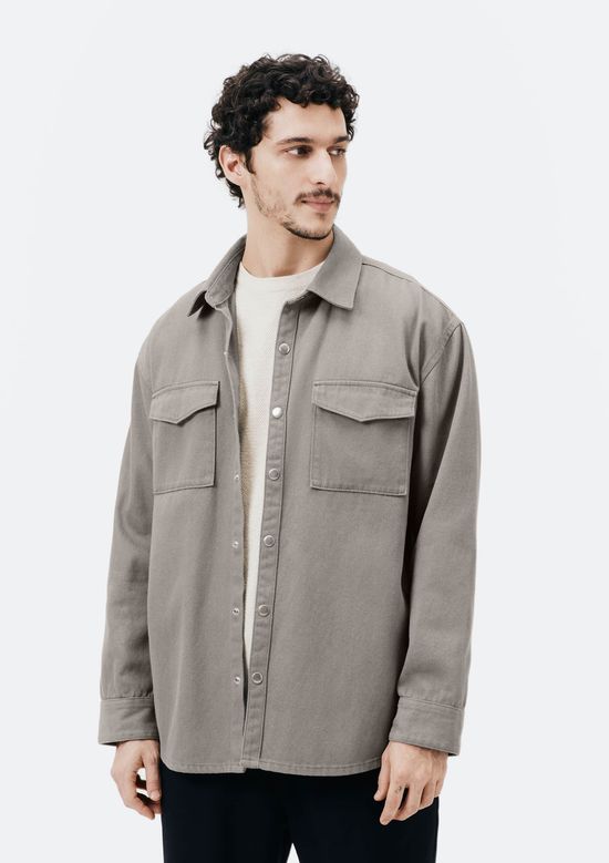 Foto do produto: Camisa Masculina Regular em Sarja - Cinza