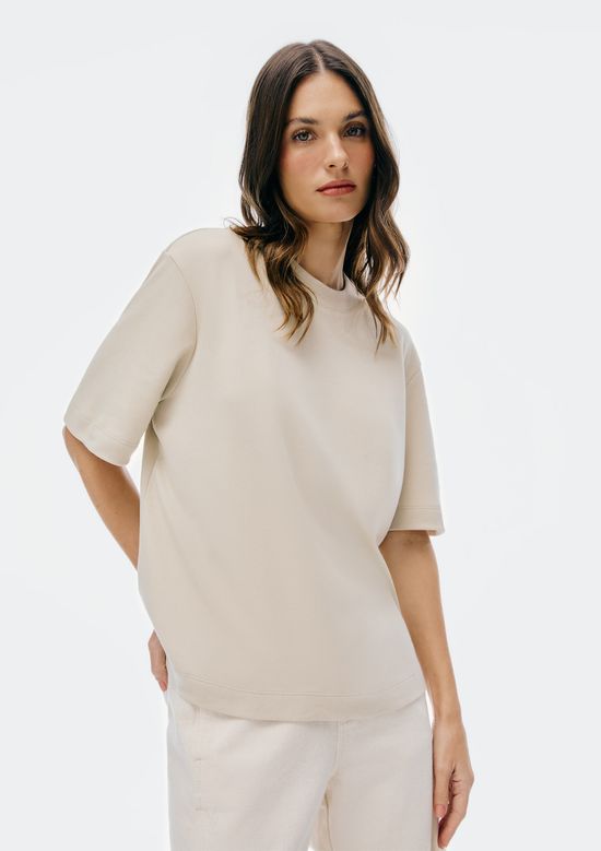 Foto do produto: Camiseta Básica Feminina Manga Curta Mid - Bege