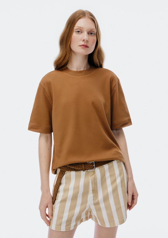 Foto do produto: Camiseta Básica Feminina Manga Curta Mid - Marrom