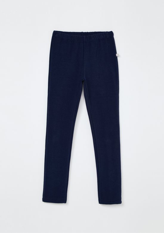 Foto do produto: Calça Legging Básica Infantil Menina Em Moletom Peluciado - Azul