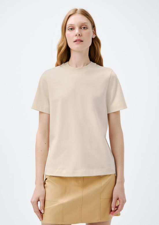 Foto do produto: Blusa Feminina Manga Curta Em Tricô Leve - Creme