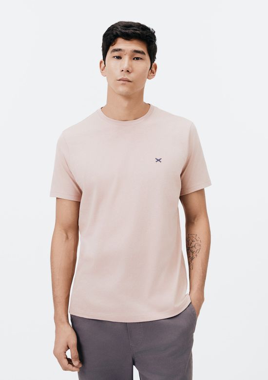 Foto do produto: Camiseta Básica Masculina World Com Bordado - Rosa