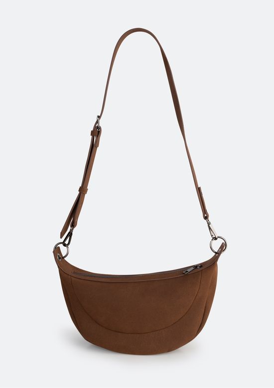 Foto do produto: Bolsa Feminina Meia-Lua em Suede - Marrom