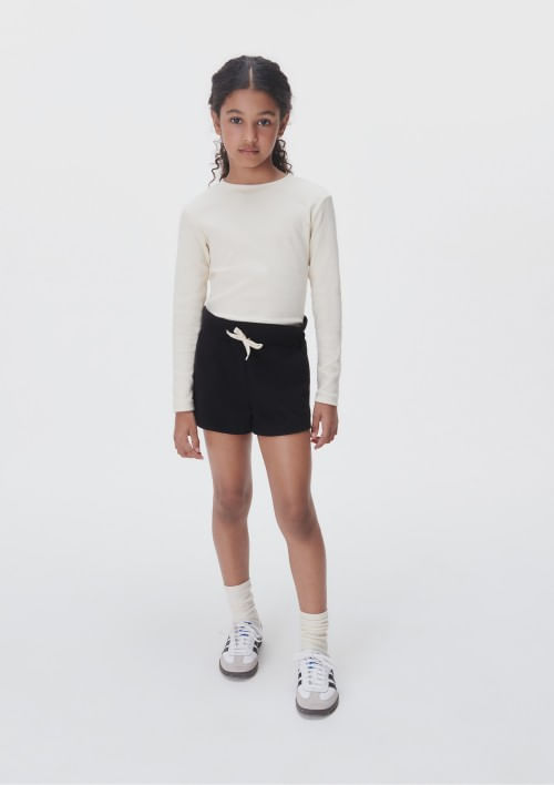 Foto do produto: Blusa Manga Longa Infantil Menina Em Ribana - Creme
