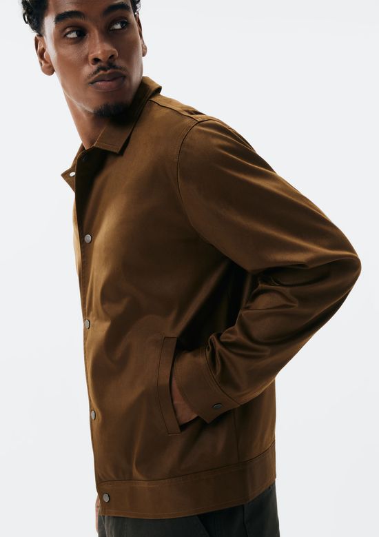 Foto do produto: Jaqueta Masculina Bomber Em Suede - Marrom
