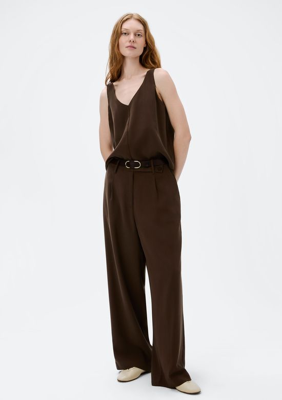 Foto do produto: Calça Feminina Reta Cintura Alta Peach Touch - Marrom