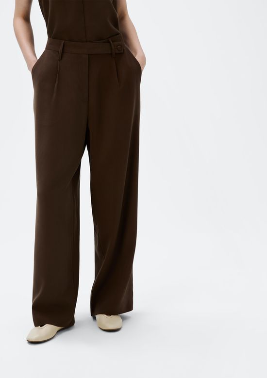Foto do produto: Calça Feminina Reta Cintura Alta Peach Touch - Marrom