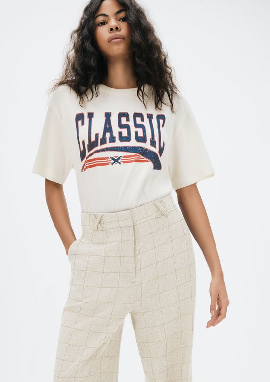 Foto do produto: Calça Feminina Reta Em Alfaiataria Com Lã - Creme