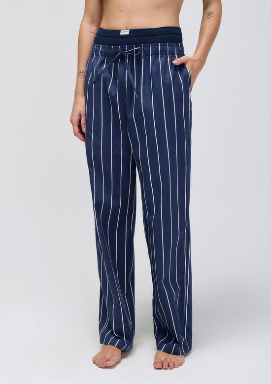 Foto do produto: Calça Feminina Cintura Alta Listrada - Azul