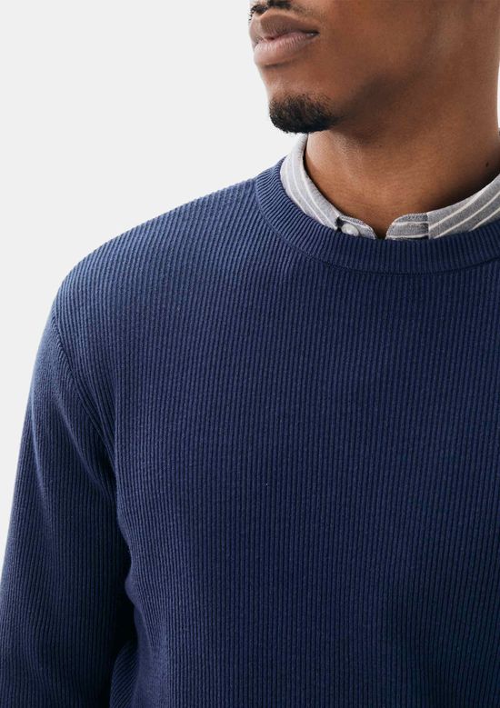 Foto do produto: Blusão Masculino Regular em Tricô Canelado - Azul