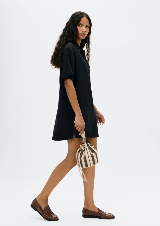 Foto do produto: Vestido Curto Polo Em Viscose Sarjada - Preto