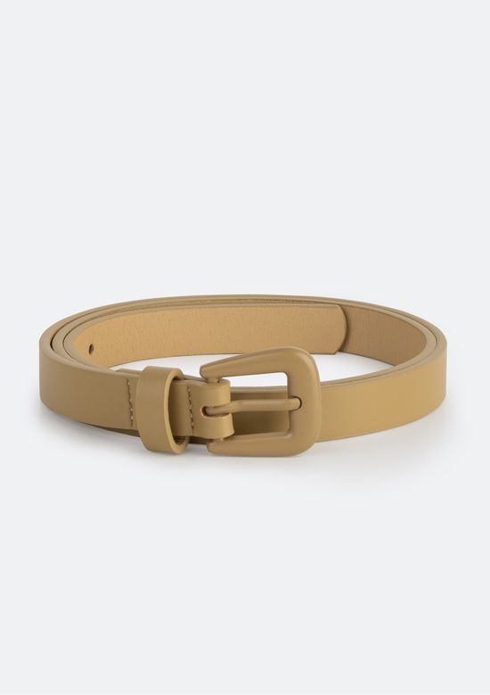 Foto do produto: Cinto Feminino Fino Com Fivela De Metal - Bege