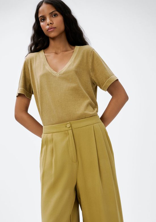 Foto do produto: Calça Feminina Cintura Alta Em Alfaiataria - Caqui