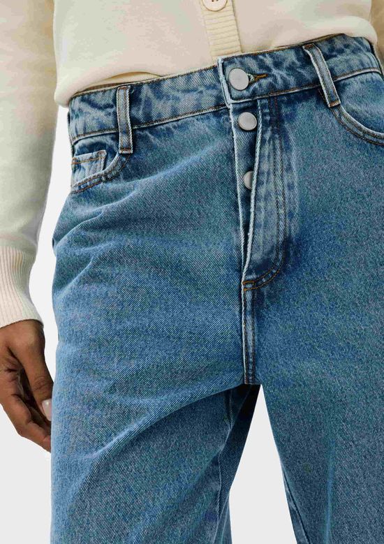 Foto do produto: Calça Jeans Feminina Reta Cintura Média - Azul