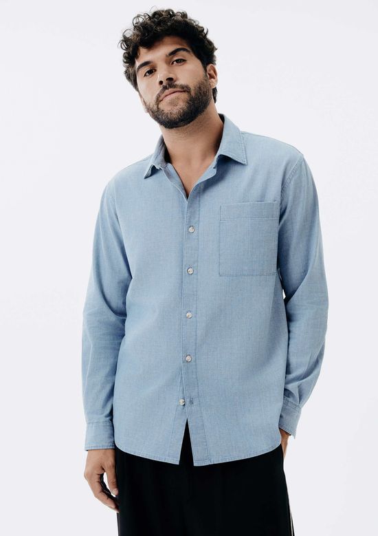Foto do produto: Camisa Masculina Regular em Jeans - Azul