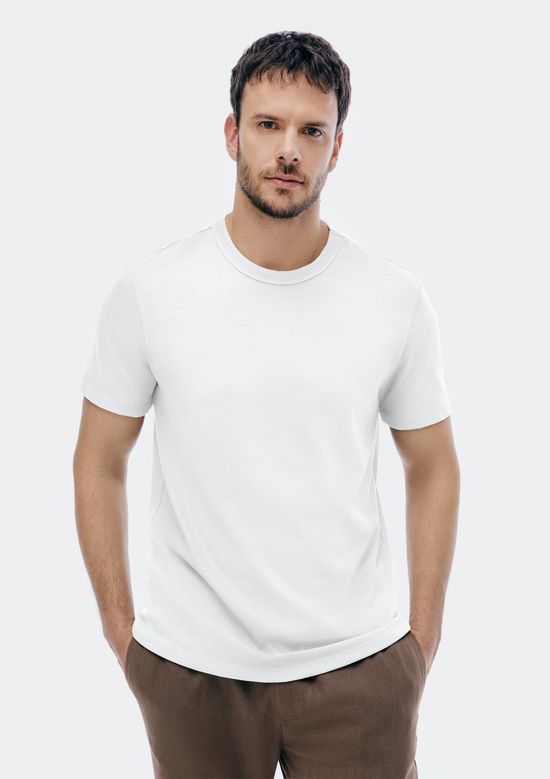 Foto do produto: Camiseta Masculina Texturizada Em Algodão Peruano - Branco