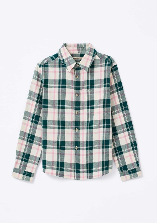 Foto do produto: Camisa Infantil Menina Regular Fio Tinto Xadrez - Verde