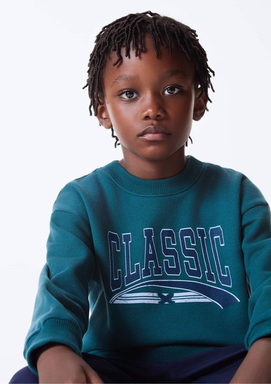 Foto do produto: Blusão Infantil Menino Em Moletom Estampado - Verde