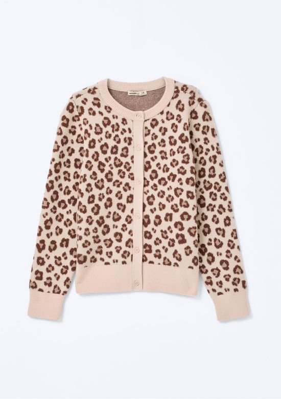 Foto do produto: Cardigan Infantil Menina Em Tricô Estampado - Nude