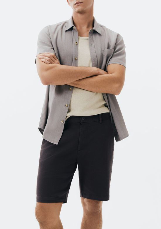 Foto do produto: Bermuda Masculina Reta em Sarja - Cinza