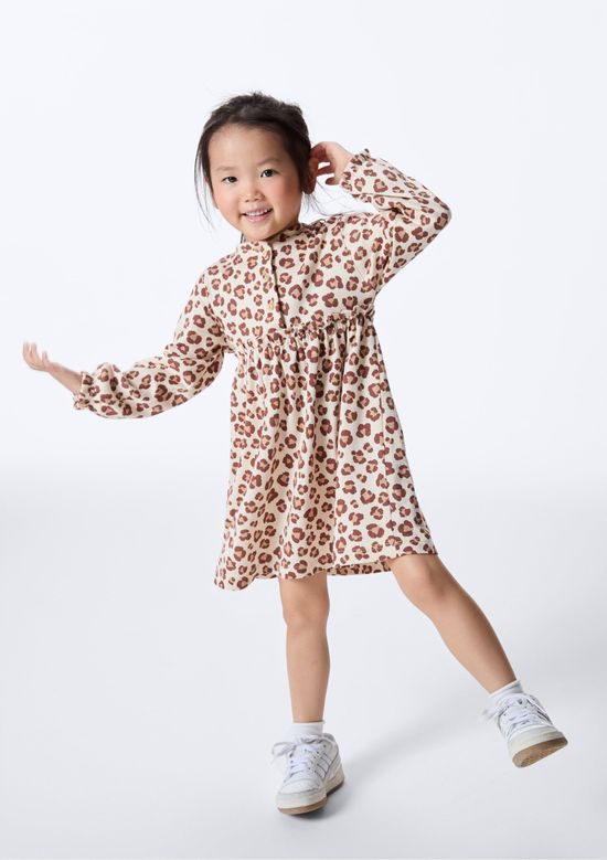 Foto do produto: Vestido Infantil Toddler Manga Longa Estampado - Nude