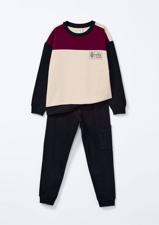 Foto do produto: Conjunto De Moletom Infantil Menino Com Estampa - Nude