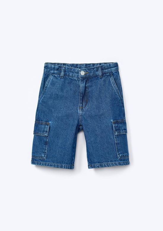 Foto do produto: Bermuda Infantil Menino Reta Jeans - Azul