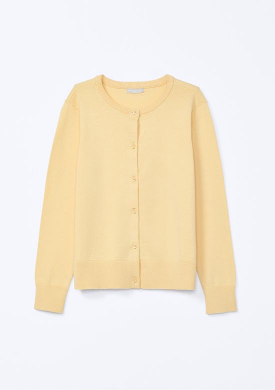 Foto do produto: Cardigan Infantil Menina Em Tricô - Amarelo
