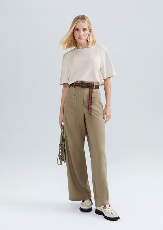 Foto do produto: Blusa Feminina Em Ribana Com Linho - Creme