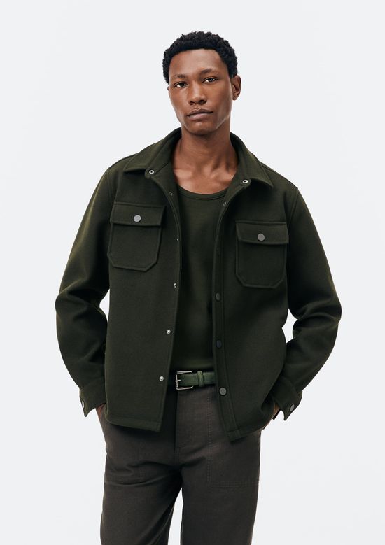 Foto do produto: Jaqueta Masculina Com Botão Em Lã Sintética - Verde