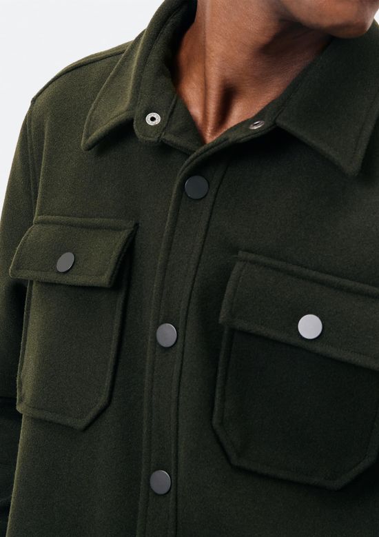 Foto do produto: Jaqueta Masculina Com Botão Em Lã Sintética - Verde