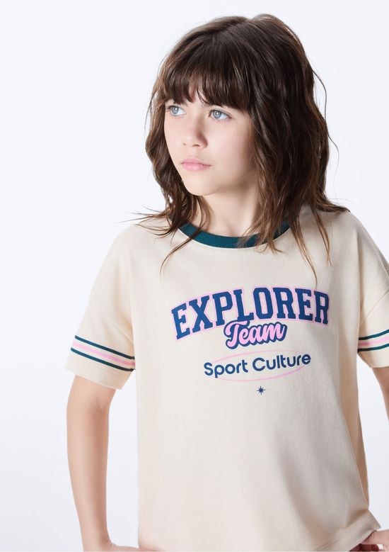Foto do produto: Blusa Infantil Menina Estampa Frontal - Nude