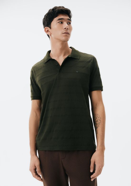 Foto do produto: Camisa Polo Masculina Manga Curta Com Bordado - Verde