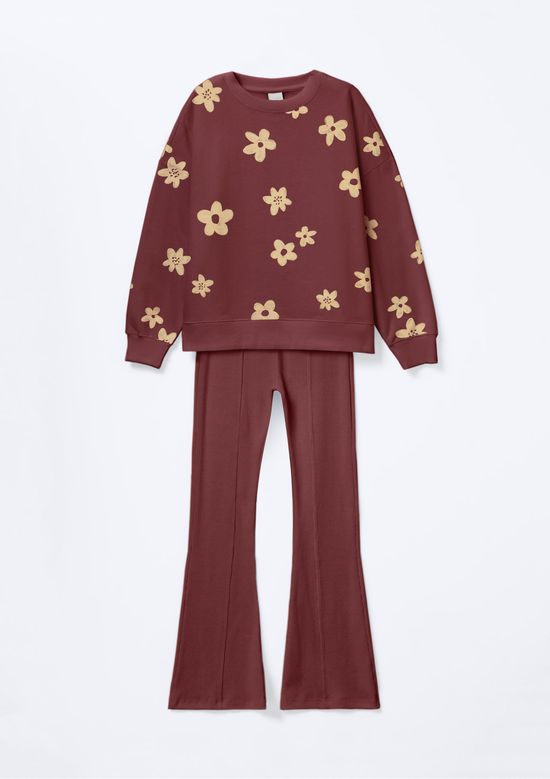 Foto do produto: Conjunto Infantil Menina Oversized Estampado - Marrom