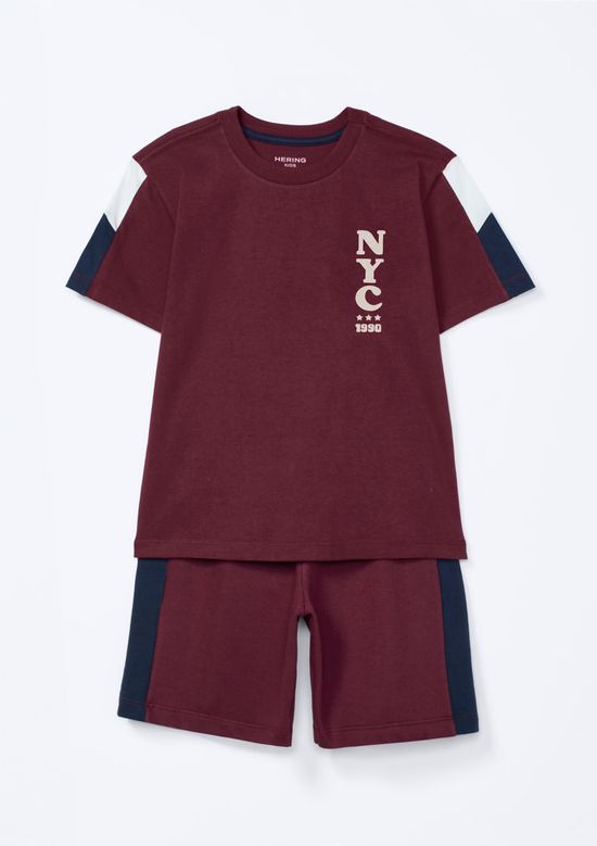 Foto do produto: Conjunto Infantil Menino Estampado Oversized - Vinho