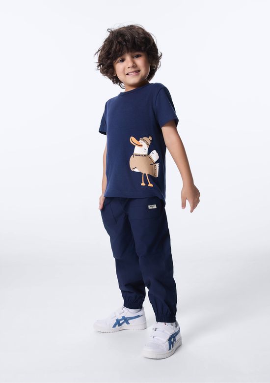 Foto do produto: Calça Infantil Menino Jogger Com Bolsos - Azul