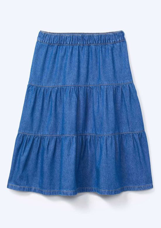 Foto do produto: Saia Infantil Midi Em Jeans - Azul