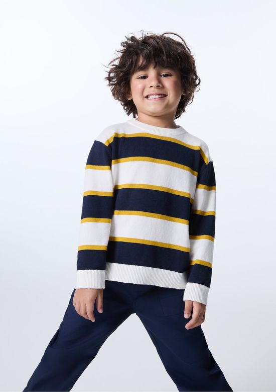 Foto do produto: Blusão Infantil Menino Tricô e Jacquard - Azul