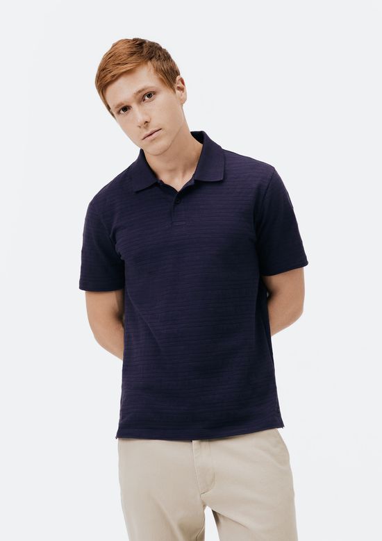 Foto do produto: Camisa Polo Masculina Manga Curta Texturizada - Azul